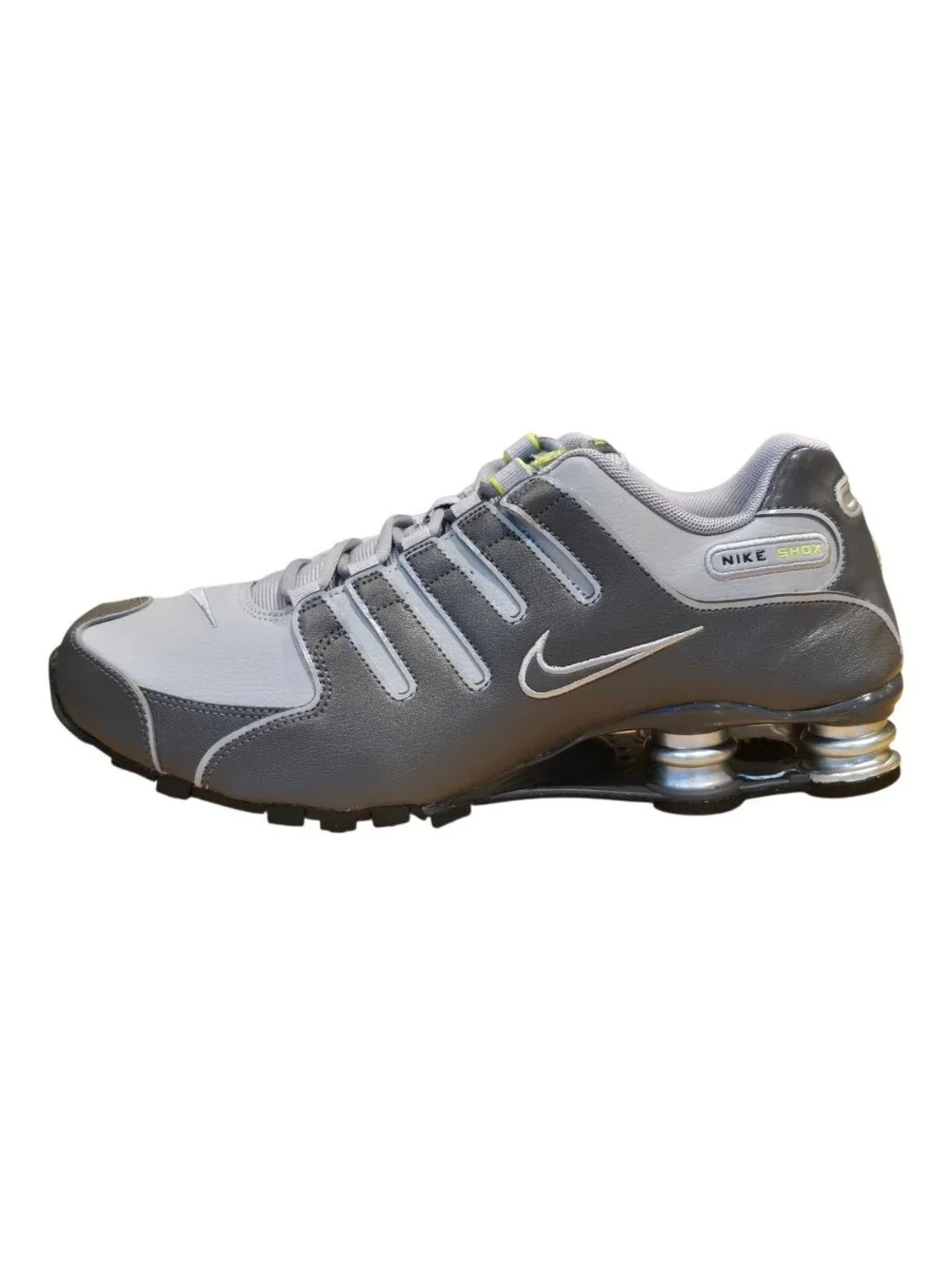 Nike Shox NX Dark Grey Wolf Grey Volt Sneakers 378341-009 Men's Size 10.5 NEW
